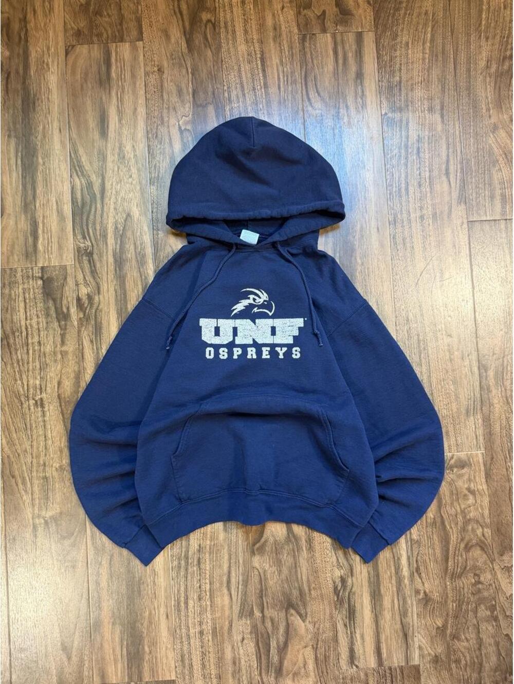 Vintage University of North Florida UNF Ospreys 00s Boxy Hoodie Size Medium